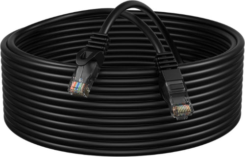 Cat5E 75FT Network Ethernet Patch Cable, 350Mhz Internet Wire, Backwards Compatible with Cat5, for PC, Modem, Router, Consoles for Home and Office, Black